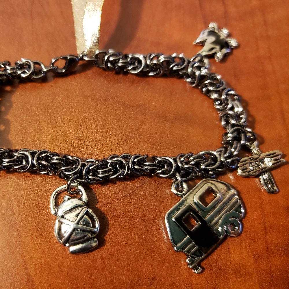Handmade "Camper" Charm Byzantine Bracelet